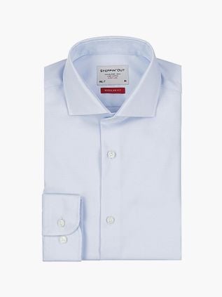 Steppin' Out Shirt Twill Extra Long Sleeves Light Blue