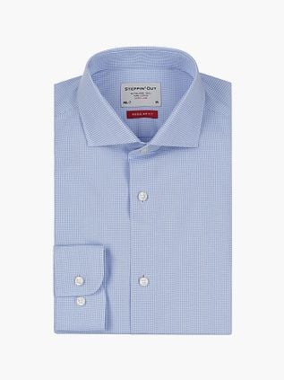 Steppin' Out Shirt Extra Long Sleeves Checks Blue