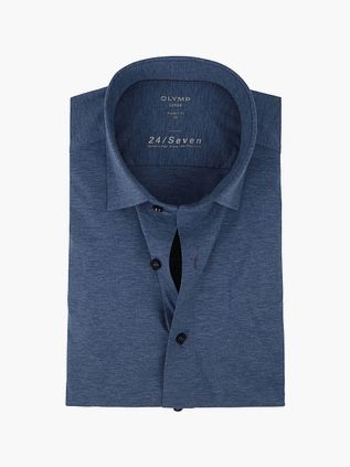 OLYMP Chemise Luxor Jersey Stretch 24/Seven Bleu Foncé