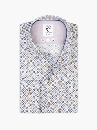 R2 Shirt Extra Long Sleeves Print Dashboard Grey