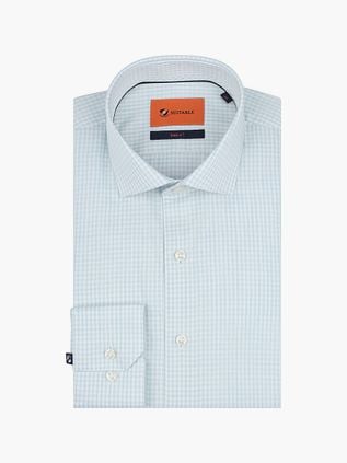 Chemise Suitable Extra Long Sleeves Twill A Carreaux Vert Clair