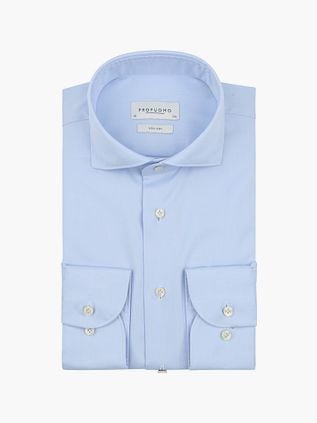 Profuomo Twill Shirt Extra Long Sleeves Light Blue