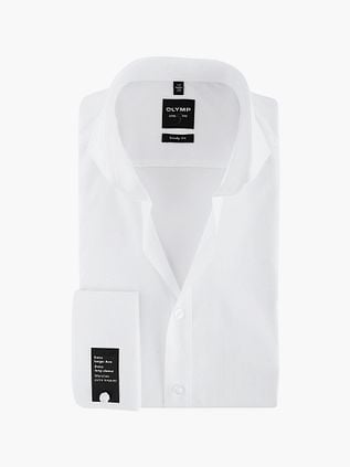OLYMP Level Five Shirt Extra Lange Mouwen Wit Dubbelmanchet