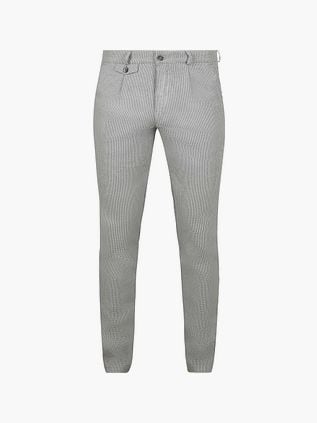 Suitable Chino Pico Pleat Flanel Impression Gris