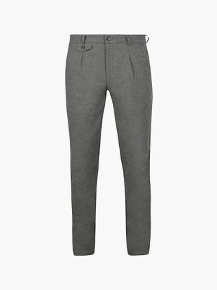 Suitable Chino Pico Pleat Flanel Gris