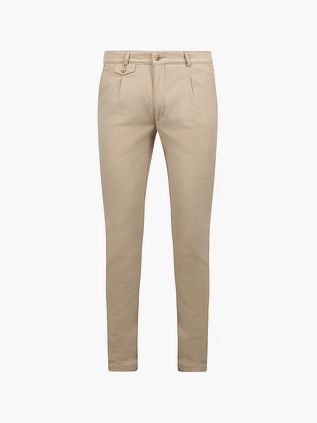 Suitable Chino Pico Pleat Flanel Sand