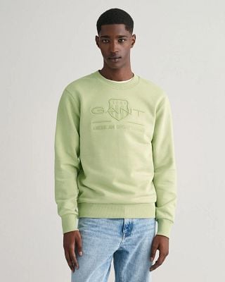 Gant Sweater Embossed Logo Light Green 2036017 345 order online Suitable