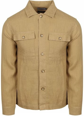Suitable Leinen Überhemd Beige
