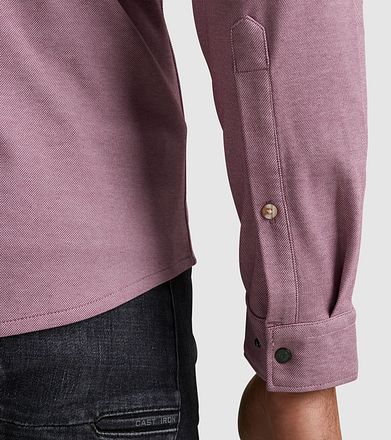 Cast Iron Overhemd Jersey Piqué Mauve Model / Detail