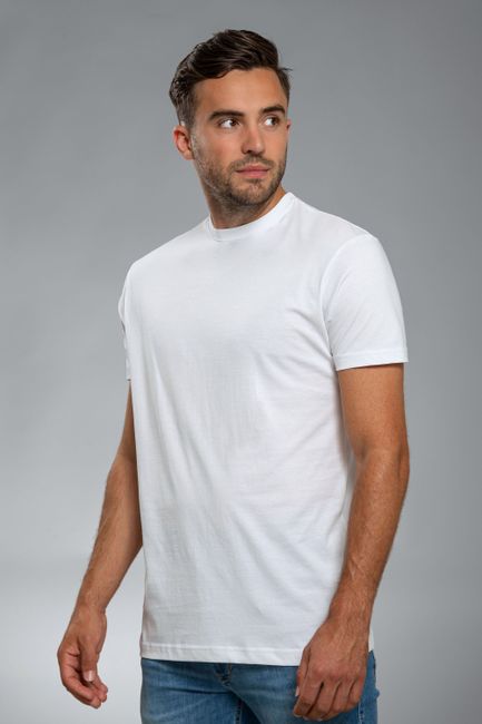 100% 60-2 Weiß T-Shirt Rundhalsausschnitt Breed Hoher 6-Pack Obra O Suitable Cotton