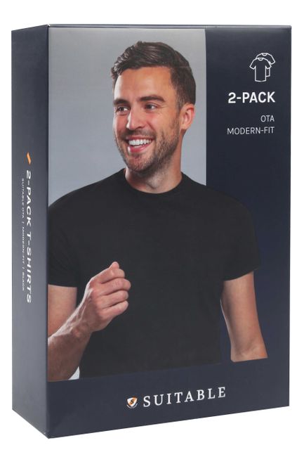 Suitable Ota bestellen 2-Pack | Suitable Black Rundhalsausschnitt 100-2 Schwarz Ota O online T-Shirt