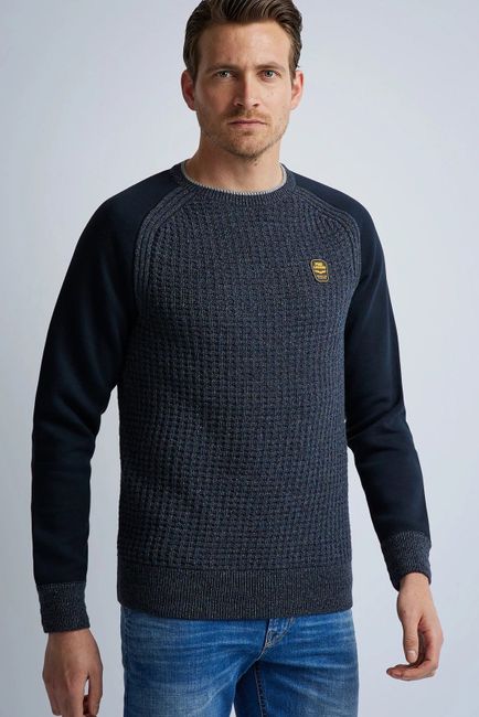 PME Legend Sweater Contrast Dark Blue PKW216327 order | Suitable