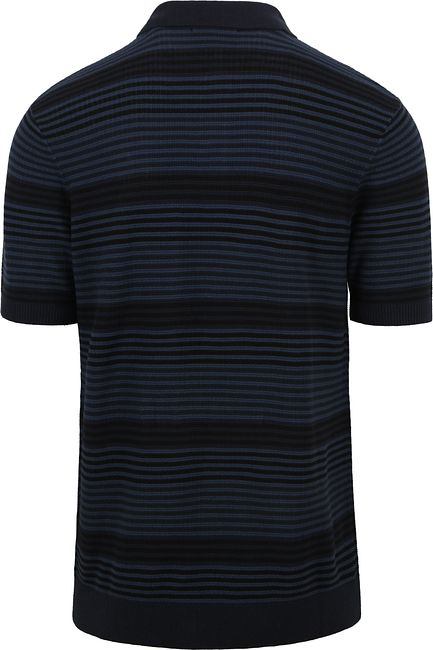 Navy blue on sale striped polo shirt