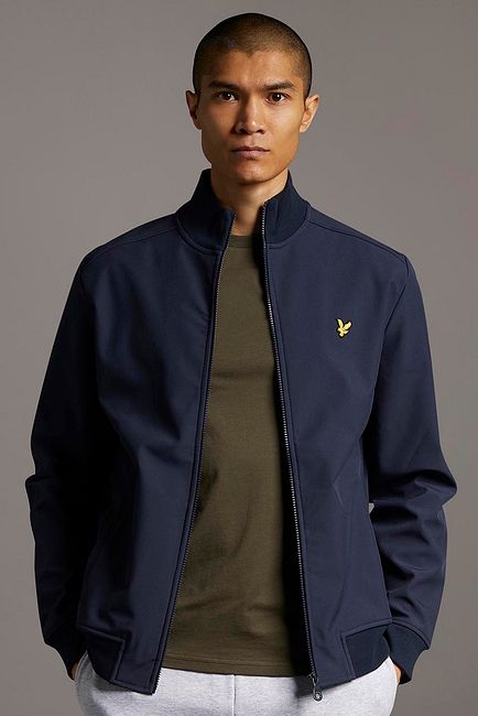 lyle and scott navy bomber jacket