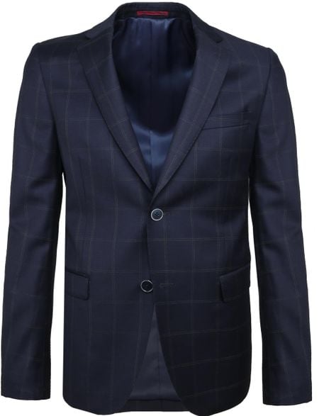 Suitable Suit Strato Tou Wool Check Navy
