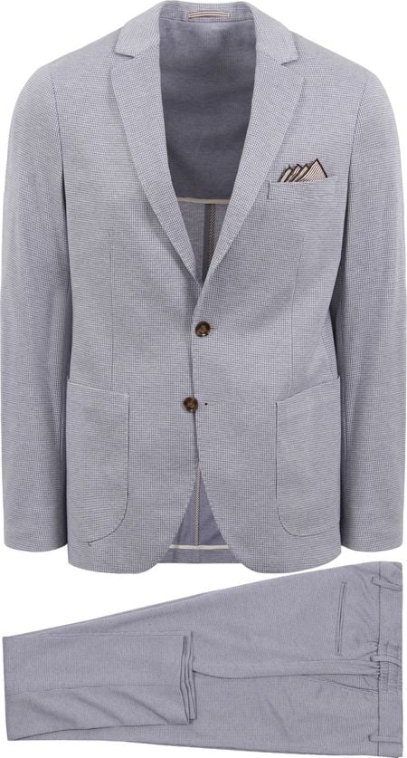 Suitable Suit Flex Pied De Poule Blue
