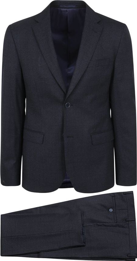 Suitable Suit Toulon Wool Pied de Poule Navy