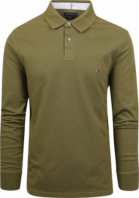 Poloshirt bestellen Suitable Langarm | Olivgrün Hilfiger Tommy MW0MW20183-MS2 online