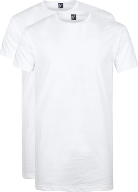 Alan Red Derby Extra Lange T-shirts (2Pack) | Suitable 5672/2P/01 Derby Long White