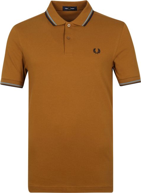 Fred Perry Polo Shirt M3600 Caramel, Brown And Orange Rugby Shirt