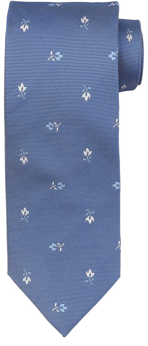 Suitable Tie Silk Stripe Flowers Blue Product