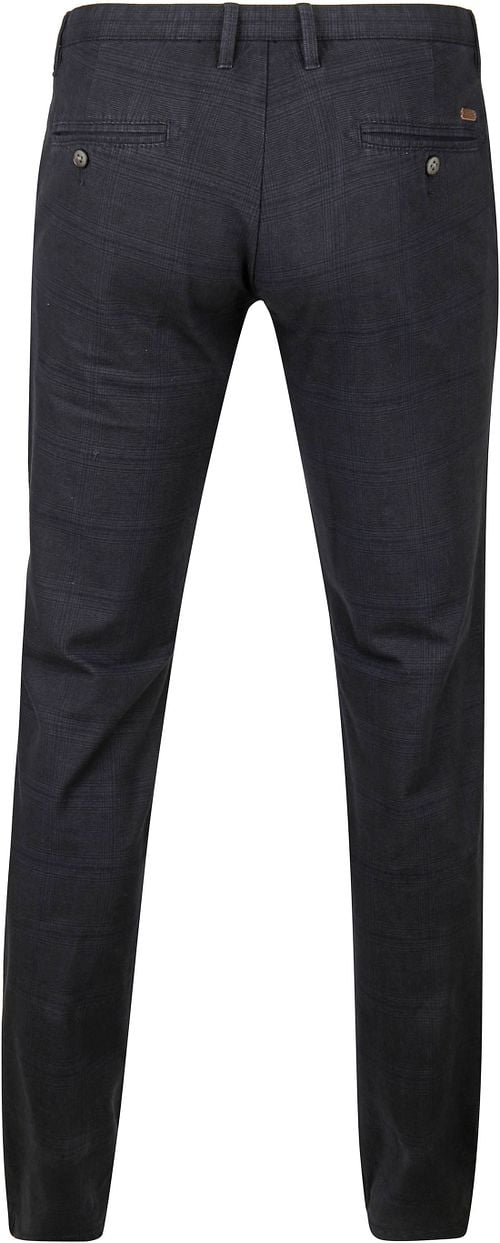 Suitable Chino Sartre Karo Navy Product / Achterkant