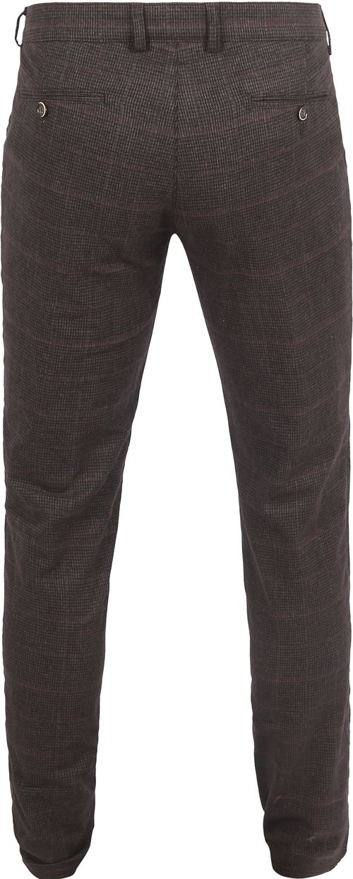 Suitable Chino Pico Pleat A Carreaux Marron Product / Achterkant