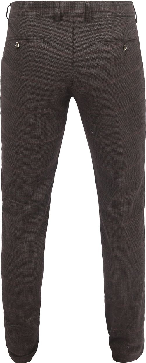 Suitable Chino Pico Pleat Checkered Brown Product / Achterkant
