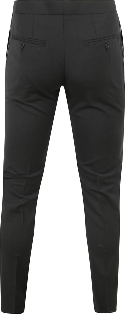 Pantalon Gala Noir Laine Mélangée Product / Achterkant