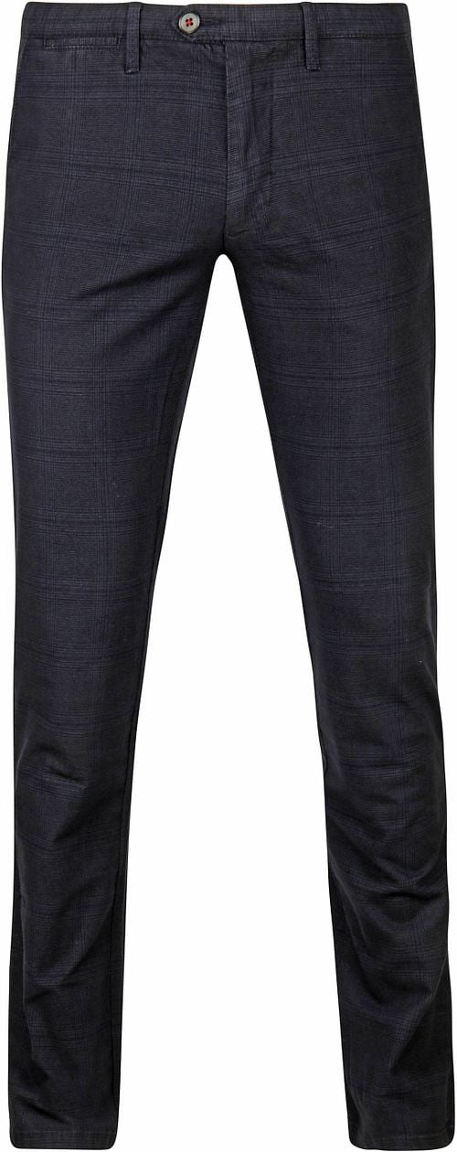 Suitable Chino Sartre Ruit Donkerblauw Product