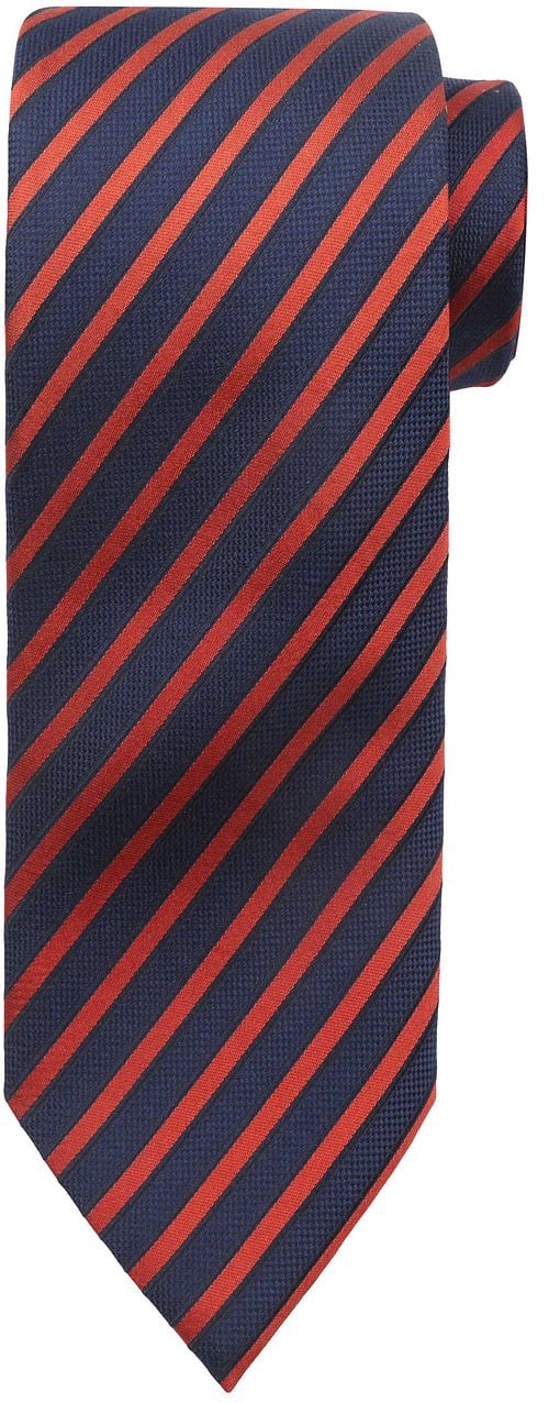 Silk Tie Navy Red Stripe F82-1 Product
