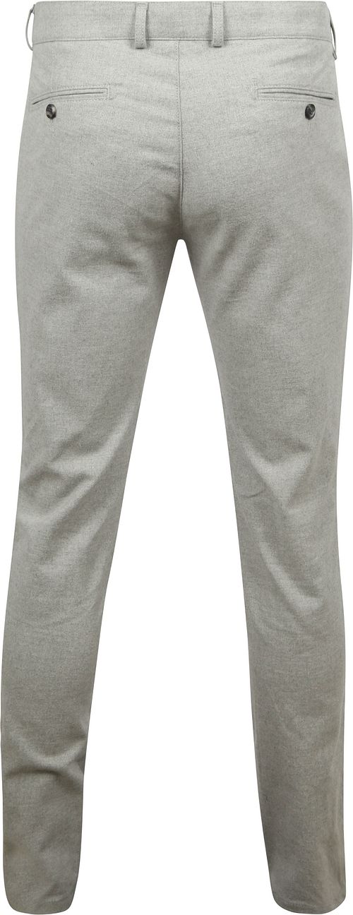 Suitable Chino Pico Pleat Flanel Gris Clair Product / Achterkant