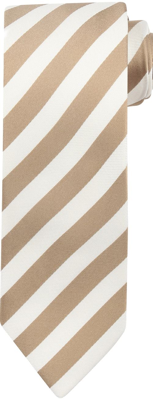 Suitable Stropdas Zijde Streep Beige Product