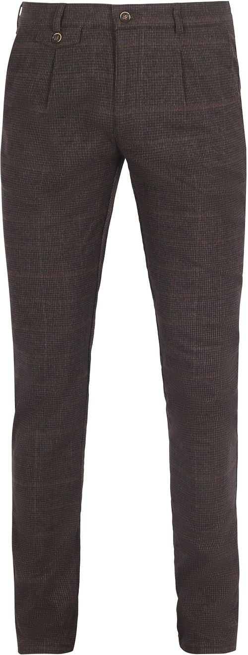 Suitable Chino Pico Pleat Checkered Brown Product