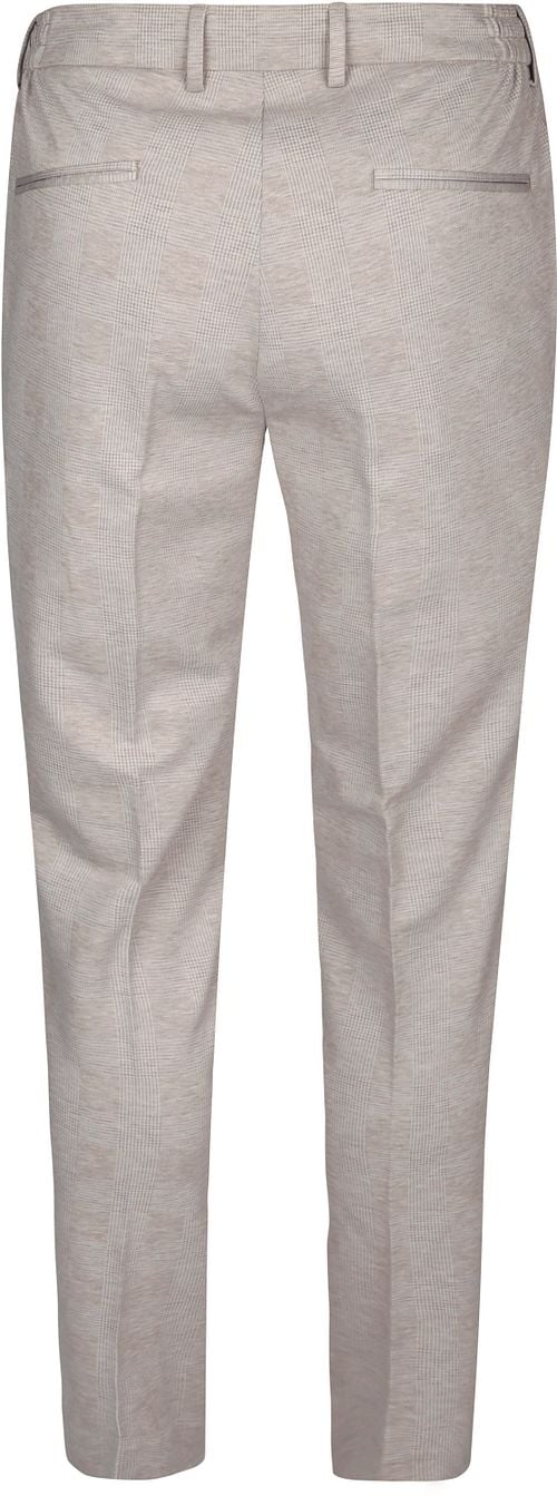 Suitable Pantalon Jersey Zandkleur Ruit Product / Achterkant