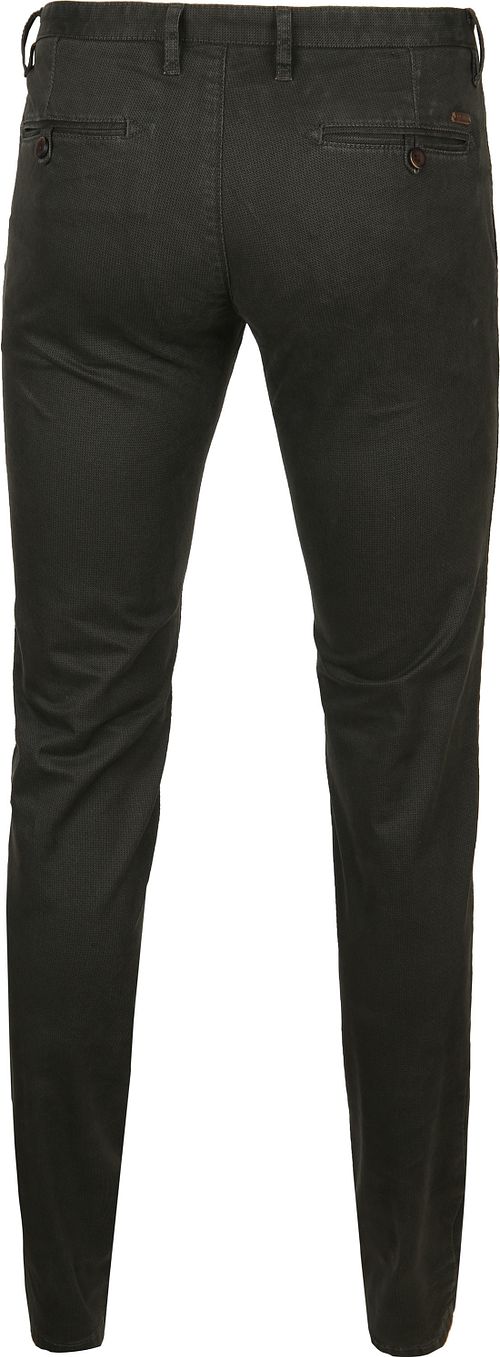Suitable Chino Sartre Dunkel Grün Product / Achterkant
