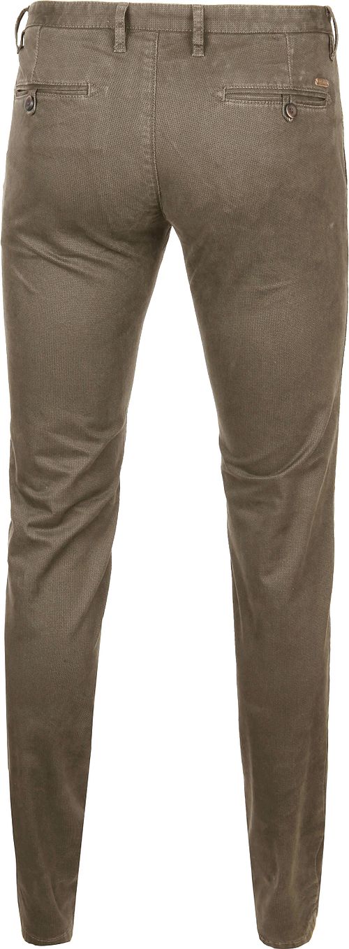 Suitable Pantalon Chino Sartre Taupe Product / Achterkant