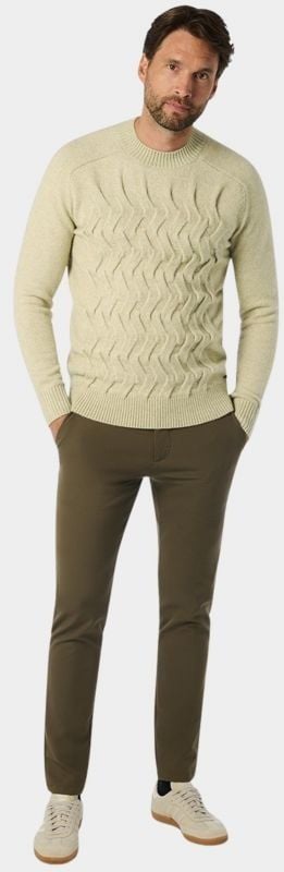 No Excess Sweater Jacquard Ecru Model / Voorkant