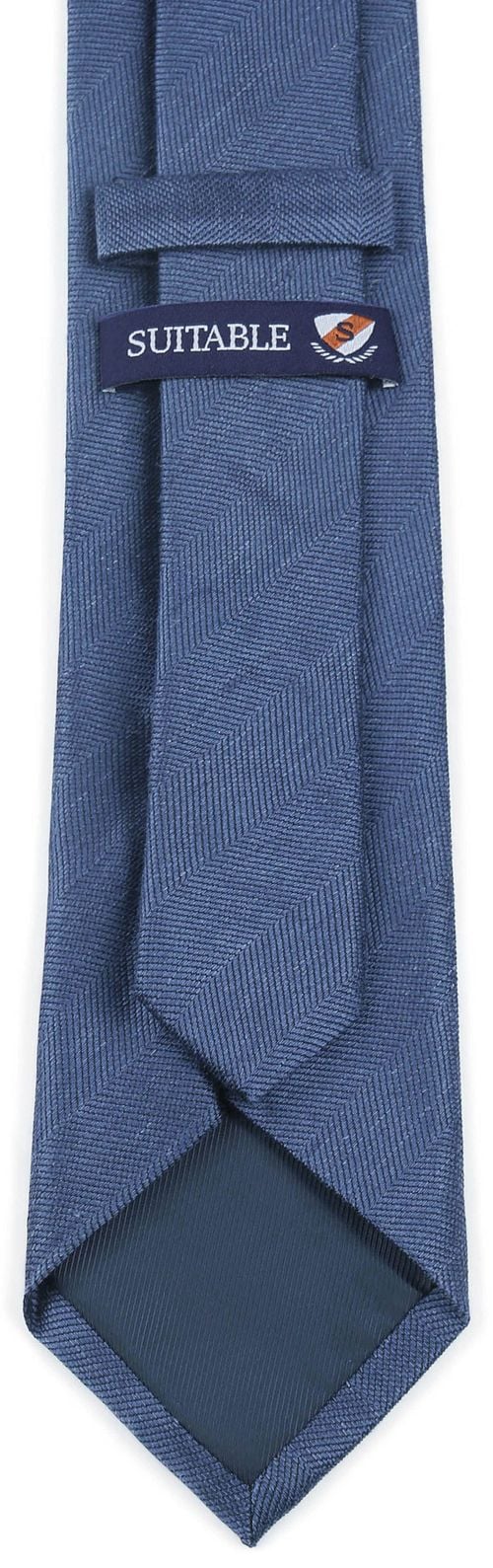 Suitable Tie Wool/Silk Herringbone Indigo Product / Achterkant
