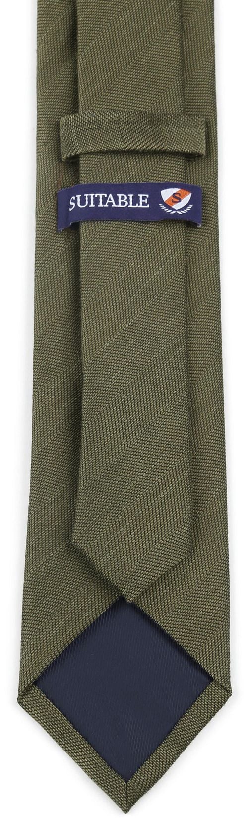 Suitable Linen Silk Tie Green Product / Achterkant