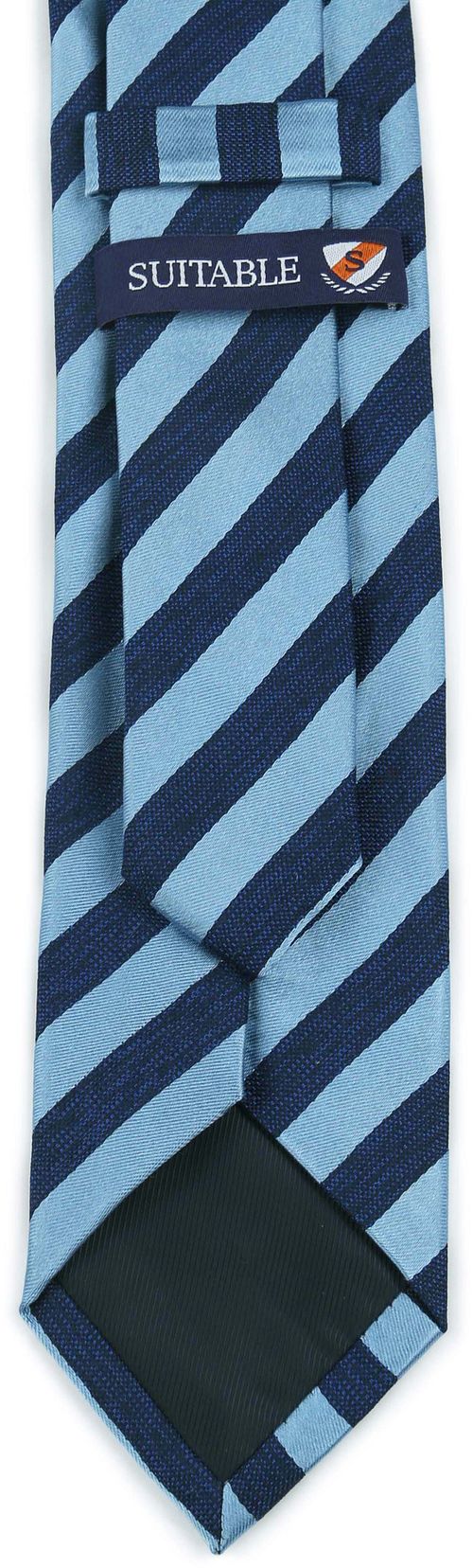 Suitable Tie Silk Stripe Indigo Product / Achterkant