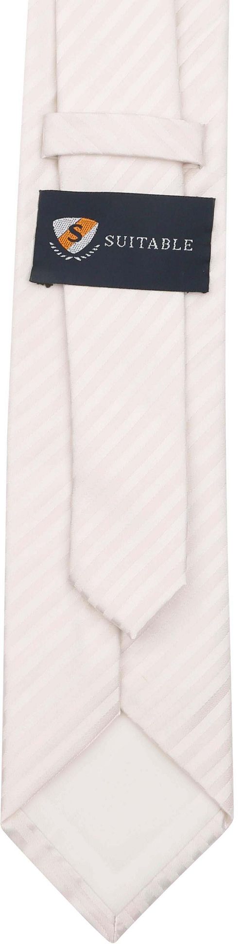 Suitable Cravate en soie avec pochette Ivoire Product / Achterkant