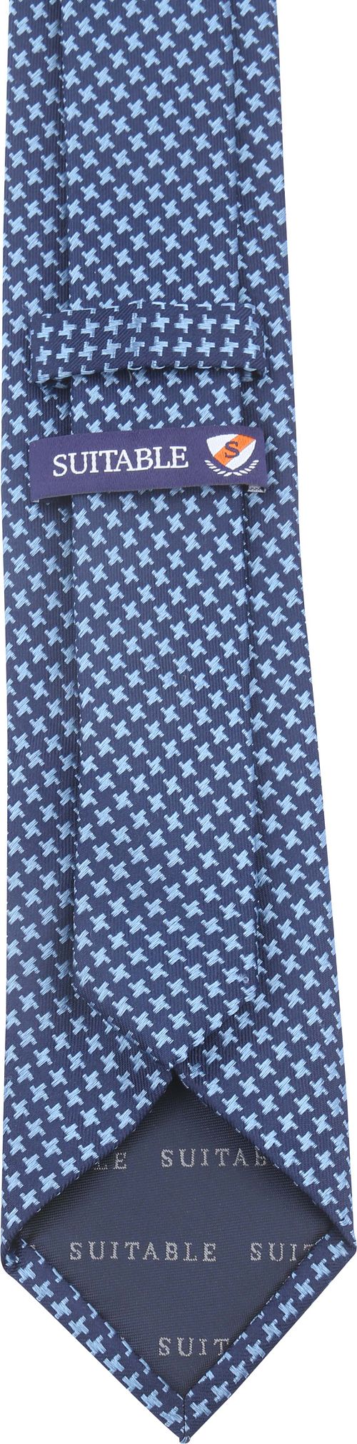 Suitable Tie Silk Stripe Dessin Navy Product / Achterkant