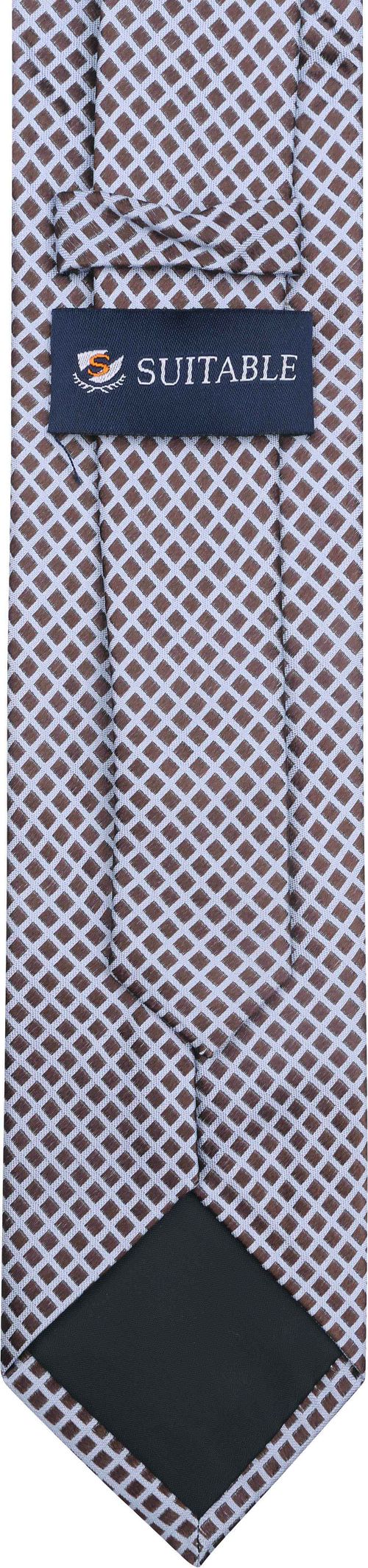 Suitable Krawatte Seide Kariert Braun Product / Achterkant