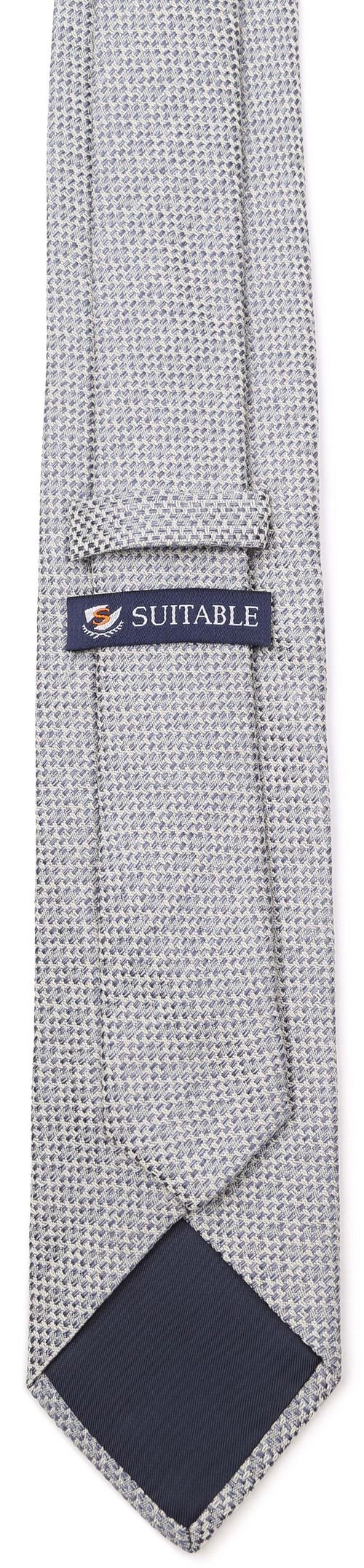Suitable Cravate De Lin Bleu Structure Product / Achterkant