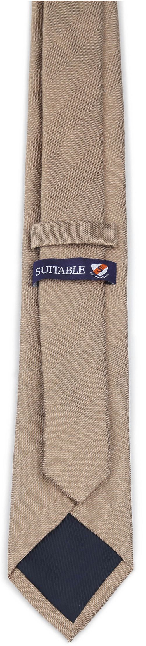 Suitable Leinen Seide Krawatte Beige Product / Achterkant