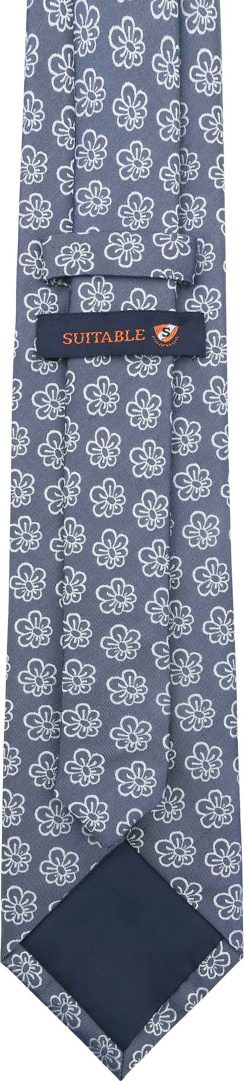 Krawatte Seide Blumen Indigo Product / Achterkant