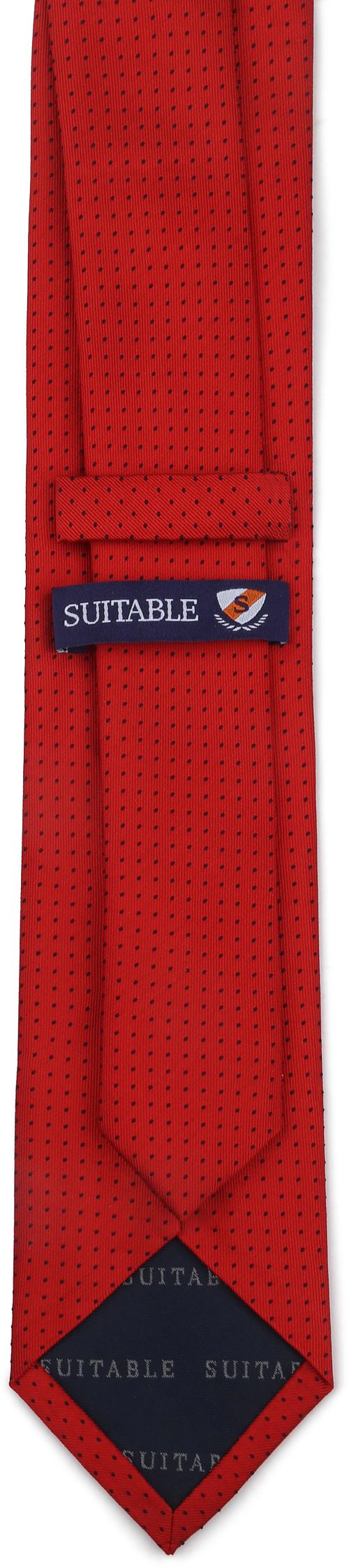 Suitable Silk Tie Dots Red Product / Achterkant