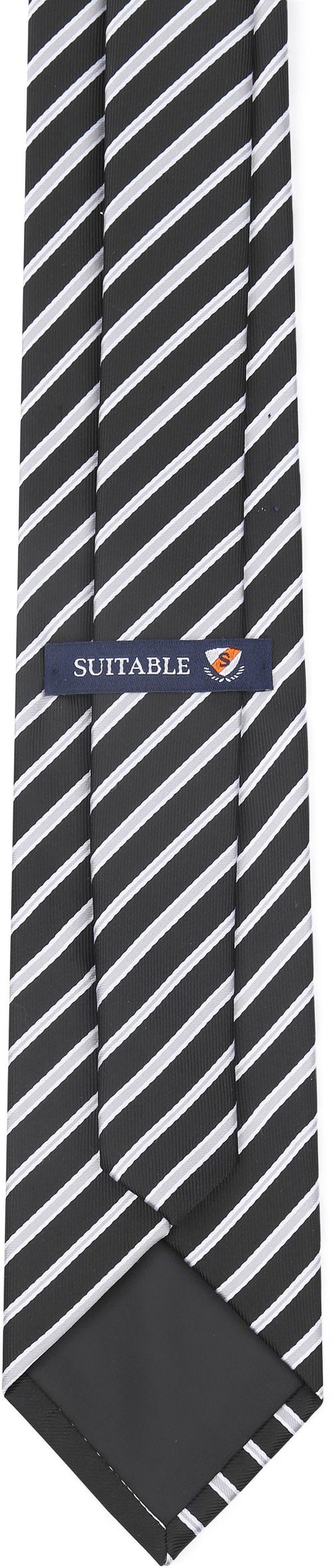 Suitable Tie Stripe Black Product / Achterkant