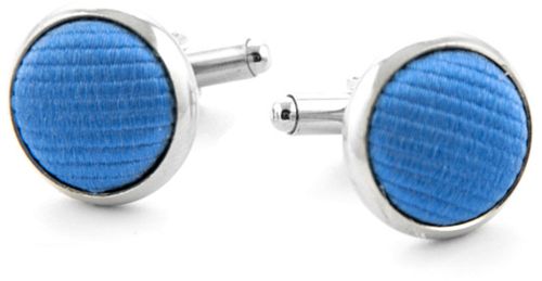 Zijde Manchetknoop Midden Blauw F05 Product